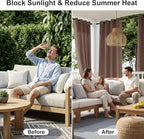 RYB HOME Outdoor Curtains for Patio Waterproof Blackout Thermal Insulated | - Image 2