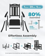 Oversized Outdoor Rocking Chairs Set of 2, 380lbs Heavy-Duty Large Patio Rocker - Image 9