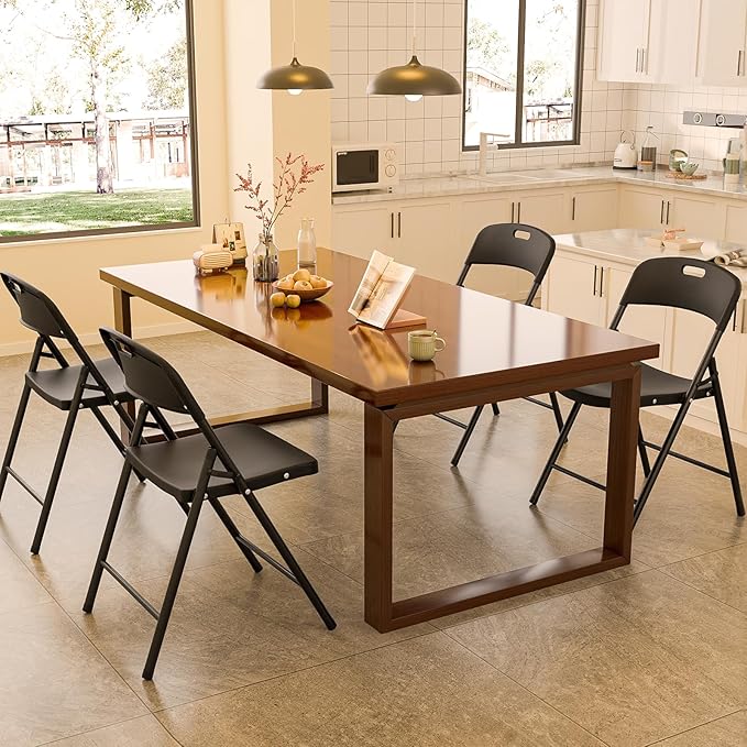 Bonnlo 4-Pack Black Plastic Folding Chairs, Portable Seat - Image 7
