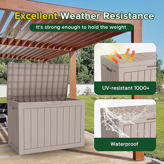 50 Gallon Outdoor Storage Box Waterproof Lockable Deck Boxes | UV Resistant - Image 6