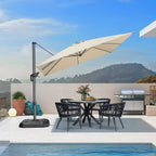PURPLE LEAF Patio Outdoor Umbrella 9' x 9' Square All-Weather Beige | Large - Image 8