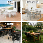JPBSTO Patio Dining Chairs Set of 4, All-Weather Outdoor and Indoor Stackable - Image 3