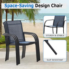 Outdoor Dining Chairs Set of 8, Stackable Patio Chairs - Image 4