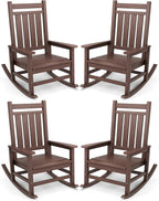 SERWALL Outdoor Rocking Chair Set of 4, HDPE Rocker by SERWALL