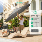 JEAREY 9' Patio Umbrella with Solar Lights, LED Umbrella, Dark Gray | Outdoor - Image 5