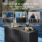90 Gallon Waterproof Resin Deck Box, UV Resistant Outdoor Storage - Image 5