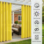 Set of 2 Outdoor Curtains for Patio Waterproof, Breathable Grommet Panels for - Image 5