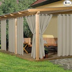 HolidayIdeas Outdoor Curtains for Patio Waterproof 6 Pcs 54x84 Inch Taupe | by HolidayIdeas