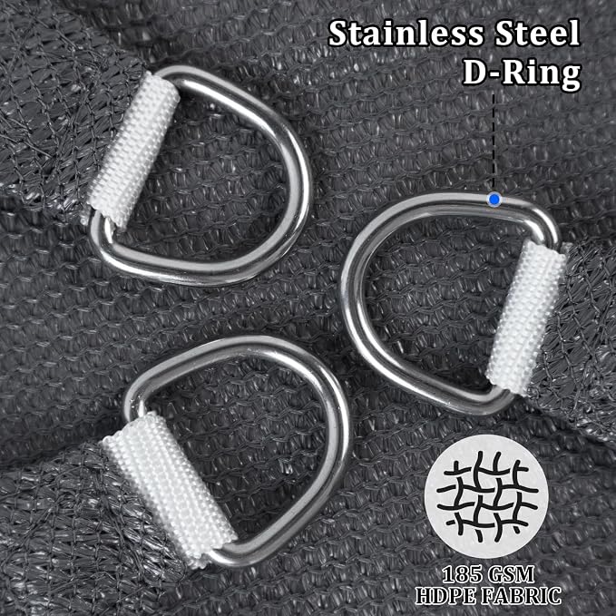 Shade&Beyond Custom Sun Shade Sail 10'x12'x15.6' Triangle Sun Sail Shades Patio - Image 4
