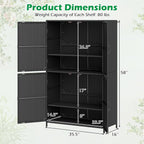 Tangkula Rattan Outdoor Storage Cabinet, Patiojoy Outdoor Cabinet - Image 7