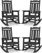 SERWALL Oversized Outdoor Rocking Chairs Set of 4, HDPE Patio Rocker, All by Unknown