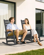 SERWALL Outdoor Rocking Chair Set of 6, Oversized HDPE Rocker, All Weather - Image 9