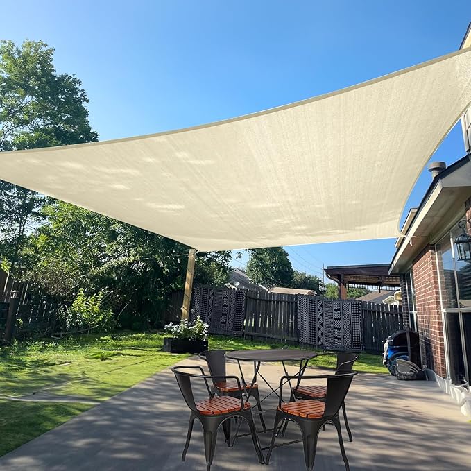 Sun Shade Sail 12'x19' Butter Cream Rectangle Custom Size | 95% UV Block by SUNLAX