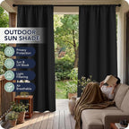 Patio Curtains Outdoor Waterproof, 4 Panels, Rod Pocket Sunshades | - Image 3