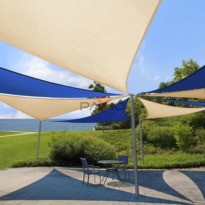 Patio Paradise 6' x 6' x 6' Sun Shade Sail Triangle Canopy Shade Cloth Fabric - Image 5