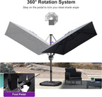 PURPLE LEAF Patio Cantilever Umbrella Left-right Tilting 8.2' X 11.5' Grey | 5 - Image 7