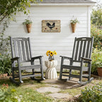 Oversized Outdoor Rocking Chair, HDPE Porch Rocker | High Back Rocking Chairs - Image 2