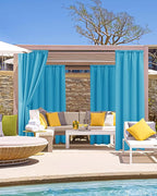 Outdoor Curtains for Patio Waterproof Rod Pocket 6 Pcs 54x84 Inch Teal | - Image 2