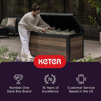 Keter City 30 Gallon Resin Outdoor Storage Box and Patio Furniture Side Table - Image 10