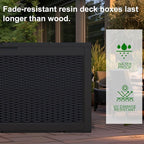 PatioZen 120 Gallon Resin Deck Box, Lockable Weatherproof Outdoor Storage Box - Image 4
