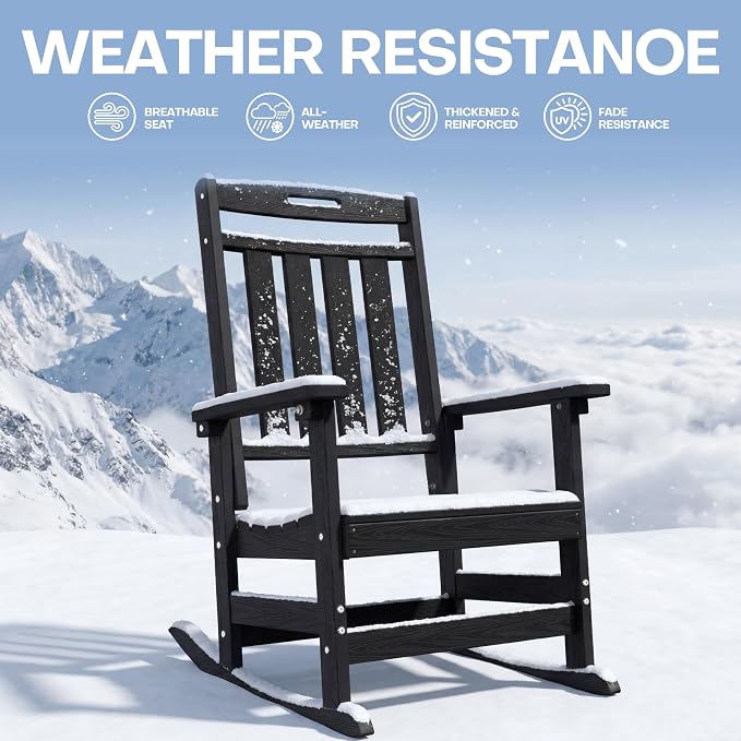 Oversized HDPE Outdoor Rocking Chair Set of 2, All-Weather, Extra Large & Extra - Image 6