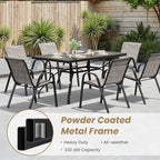Patio Chairs Set of 6, Stackable Outdoor Dining Chairs - Image 8