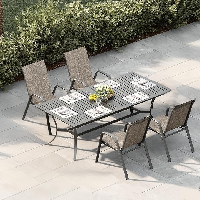 IDEALHOUSE Stackable Patio Chairs, Textilene Fabric Outdoor Dining Chairs - Image 3