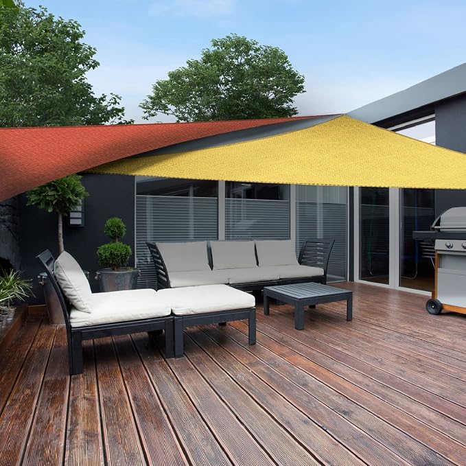 AsterOutdoor Sun Shade Sail Triangle 12' x 12' x 17' UV Block Canopy - Image 8