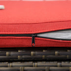 Outsunny 29 Gallon Patio Wicker Storage Bench Outdoor PE Rattan Red | Furniture - Image 8