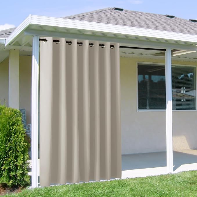 NICETOWN Outdoor Curtain for Patio Waterproof Extra Wide 100 in, Sun Blocking by NICETOWN