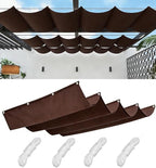 Sun Shade Sail Retractable Wave Waterproof 7' x 12' Shade Cloth Waterproof by WoaceSunShadeSail