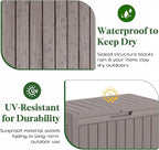 PatioZen 50 Gallon Deck Box Outdoor, Weatherproof Resin Patio Storage Box - Image 3