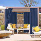 Outdoor Curtains for Patio Waterproof Rod Pocket 6 Pcs 54x84 Inch Navy | - Image 2