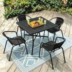 8 Stackable Wicker Patio Chairs, Weather-Resistant Outdoor Seating - Image 4