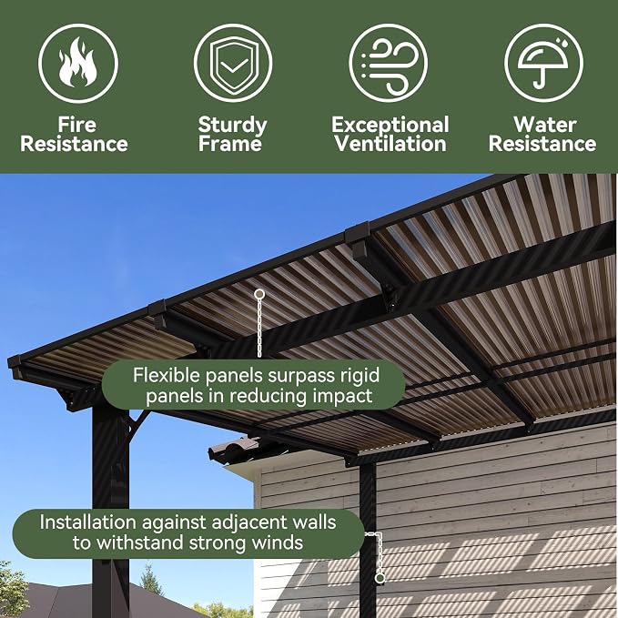 Aoxun 18’x10’ Gazebo with Aluminum Frame & Polycarbonate Panel, Outdoor Patio - Image 8