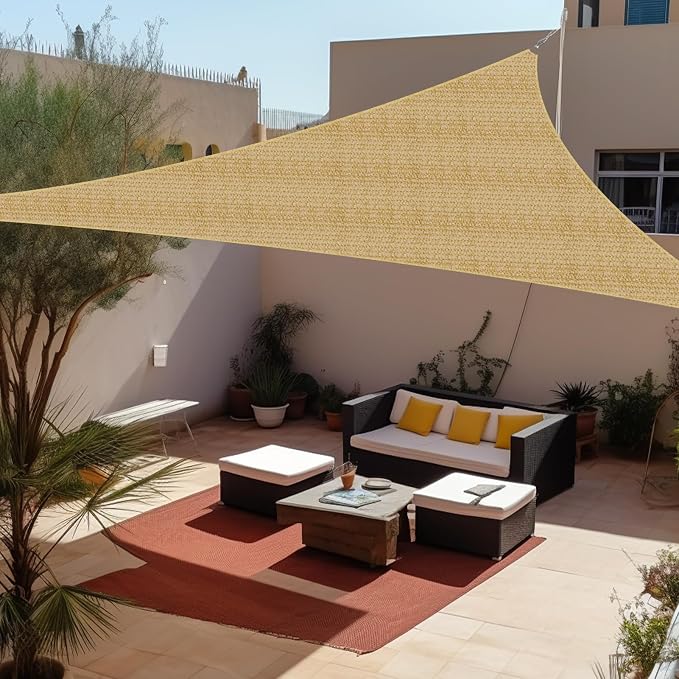Shade&Beyond Custom Sun Shade Sail 15'x21'x25.8' Triangle Sun Sail Shades Patio by ShadeBeyond