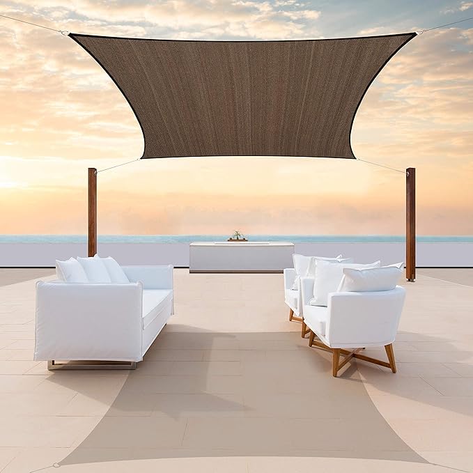 Colourtree CTAPR1220 Custom Size 10' x 16' Brown Sun Shade Sail Canopy UV Block by ColourTree