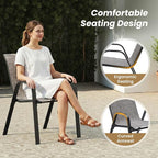 Patio Chairs Set of 6, Stackable Outdoor Chairs - Image 4