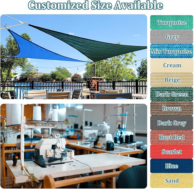 Shade&Beyond Custom Sun Shade Sail 8'x24'RectangleSun Sail Shades Patio UV - Image 2