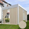 Linen Outdoor Curtains for Patio Waterproof 4 Pcs 110x84 In Cream | Light by HolidayIdeas