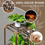 Plant Stand Indoor Outdoor, 10 Tiered Plant Shelf Wood Plant Rack | Tall Plant - Image 2