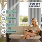 Outdoor Curtains for Patio Waterproof, 6 Drape Panels, Sun Shades | Privacy & - Image 3