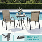 MAMIZO Patio Dining Chairs, Stackable Textilene Chair Set of 6, - Image 4