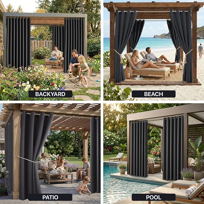 Waterproof Outdoor Curtain W52 x L84 - Image 9