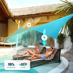 Quictent Sun Shade Sail for Patio w/Hardware Kit 185GSM 24x24ft Turquoise | - Image 3