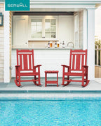 SERWALL HDPE Oversized Outdoor Rocking Chairs Set of 4, Patio Rocker, All - Image 2
