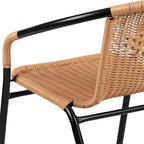 Flash Furniture Lila 4 Pack Beige Rattan Indoor-Outdoor Restaurant Stack Chair - Image 12
