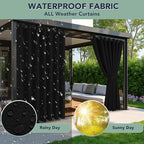 Black Outdoor Curtains for Patio Waterproof, 6 Panels 54 x 84 Inch | Privacy & - Image 2