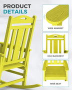 Oversized Outdoor Rocking Chairs Set of 4, 380lbs Heavy-Duty Large Patio Rocker - Image 6