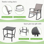 Shintenchi 3 Piece Rocking Bistro Set, Outdoor Furniture - Image 3